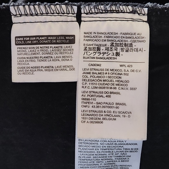 Levis Denim Trucker Jacket Mens XXL Black Button Front Cotton Stretch - Picture 4 of 10